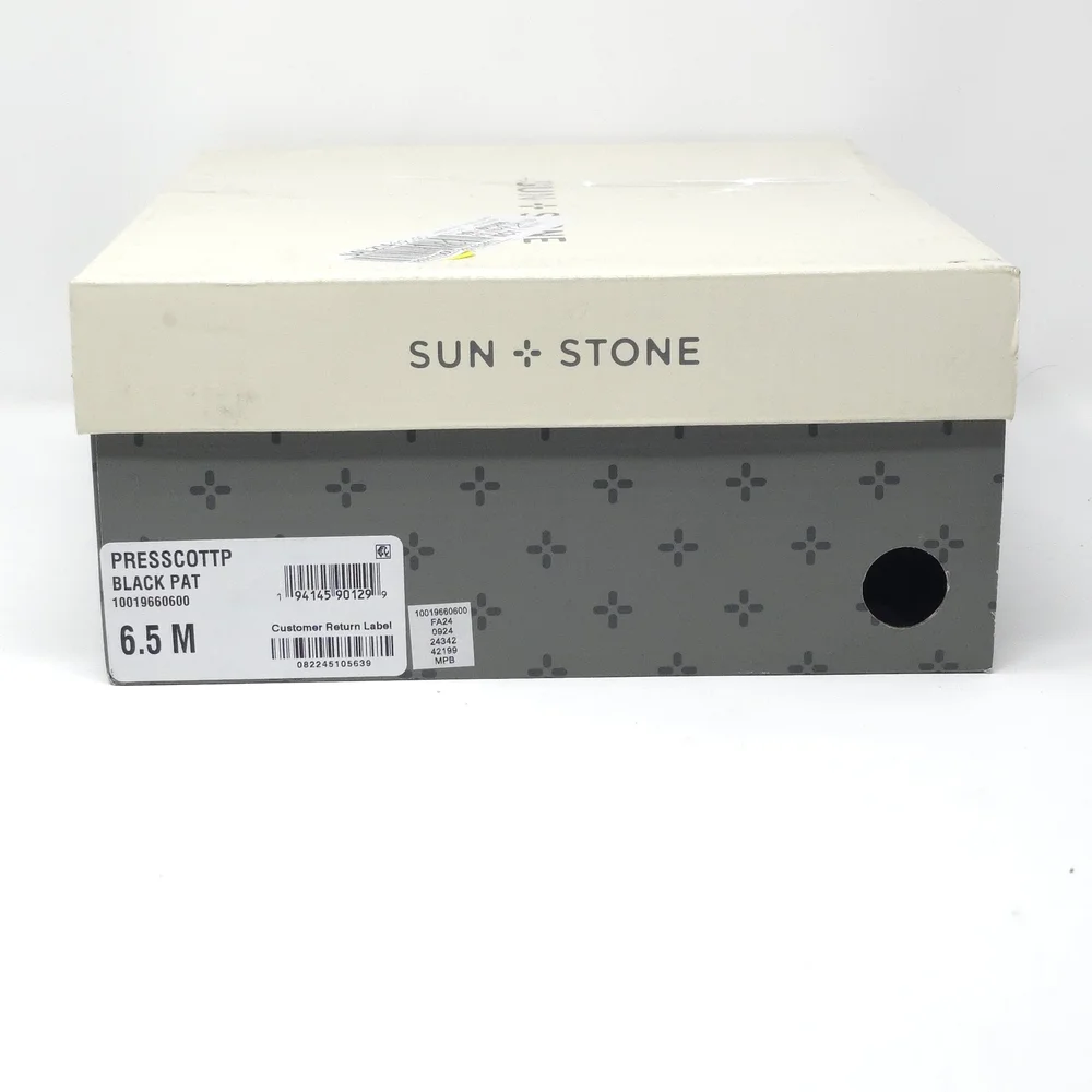 Sun + Stone Presscott Black Patent Chunky Heel Loafers 6.5M - Picture 12 of 12